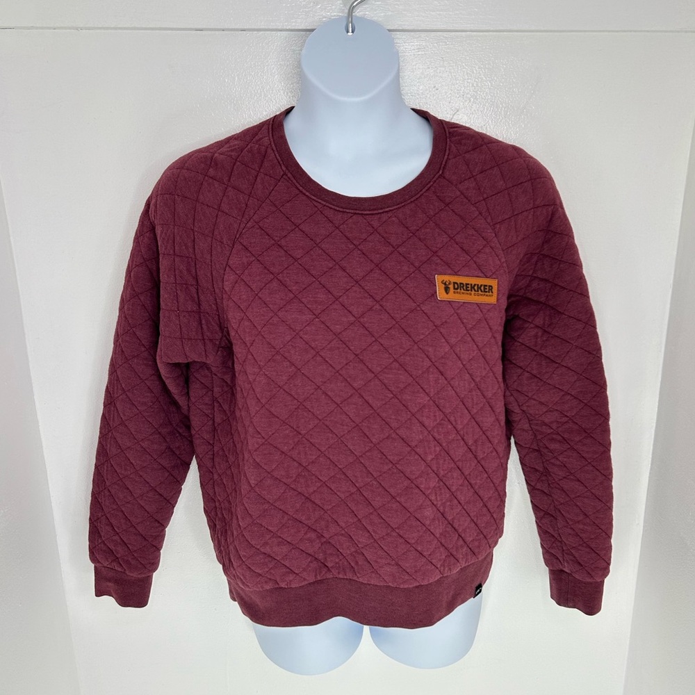 Drekker Brewing Co Quilted Sweatshirt Womens Size XL Crewneck Fargo ND Brewery - Picture 2 of 11